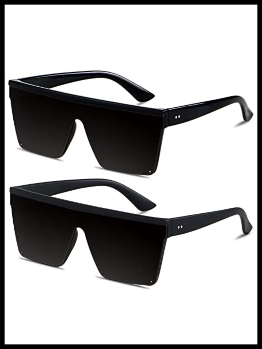 Oversized Square Sunglasses UV400 Protection Lightweight Plastic